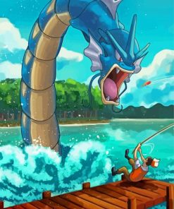Pokemon Blue Gyarados Paint By Numbers