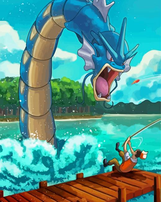 Pokemon Blue Gyarados Paint By Numbers