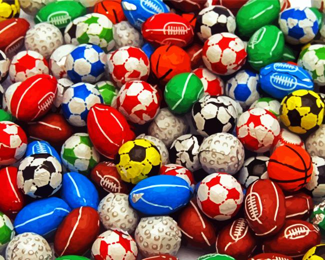 Sport Balls Mix Paint By Numbers