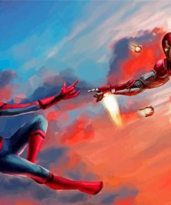 Superheroes Iron Man And Spider Man Paint By Numbers