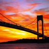 Verrazzano Bridge Silhouette Sunset Paint By Numbers