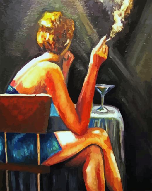 Woman In A Bar Art Paint By Numbers
