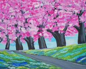 Abstarct Cherry Trees Paint By Numbers