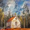 Aesthetic Church In The Woods Art Paint By Numbers