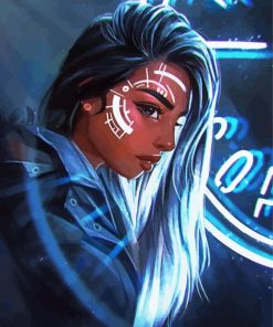 Aesthetic Neon Girl Illustration Paint By Numbers