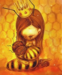 Cute Baby Queen Bee Paint By Numbers
