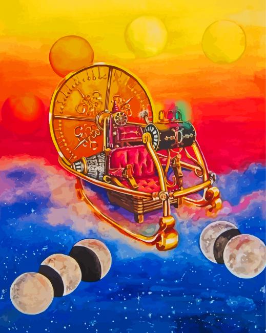 Time Machine In The Space Art -Paint By Numbers
