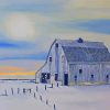 Winter White Barns Paint By Numbers