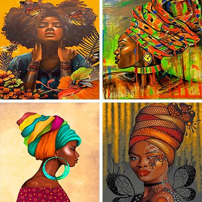 African Girl Painting By Numbers
