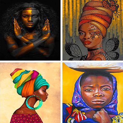 Black Woman Painting By Numbers