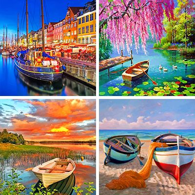 Boats Painting By Numbers