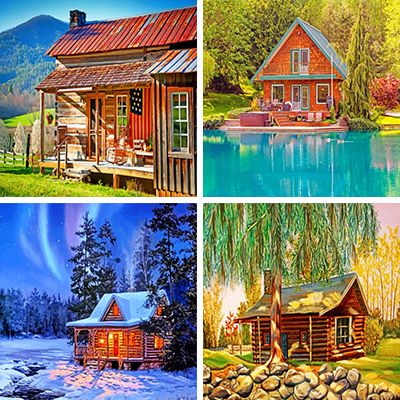 Cabin scenery Painting By Numbers