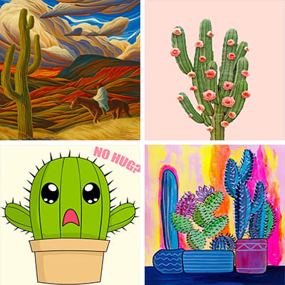 Cactus Painting By Numbers