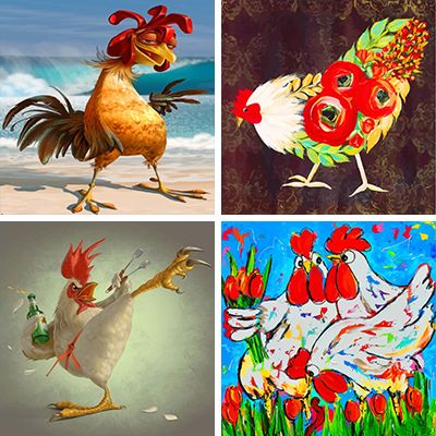 Chickens Painting By Numbers