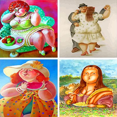 Fat Woman Painting By Numbers