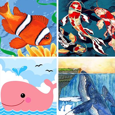 Fishes Painting By Numbers