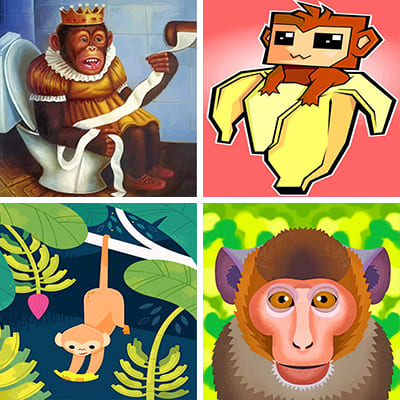Monkeys Painting By Numbers
