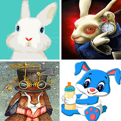 Rabbits Painting By Numbers