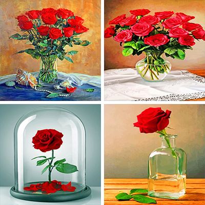 Red Roses Painting By Numbers