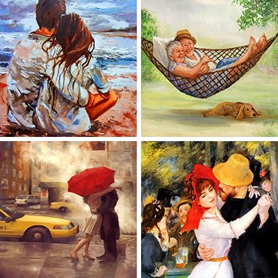 Romantic Couple Painting By Numbers