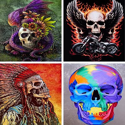 Skulls Painting By Numbers