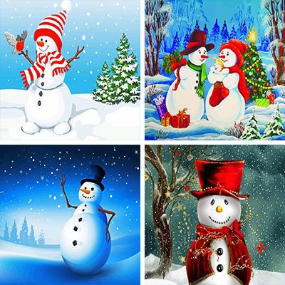Snowman Painting By Numbers