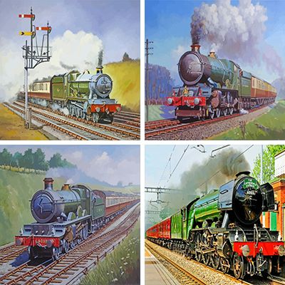Trains Painting By Numbers