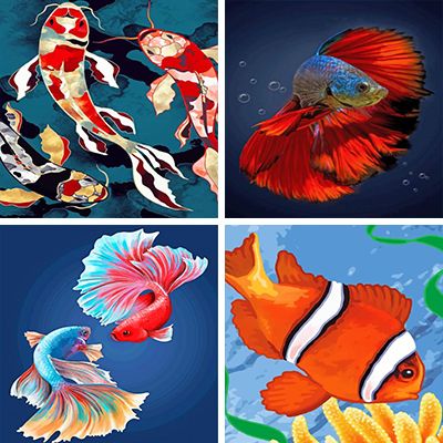 Tropical Fishes Painting By Numbers