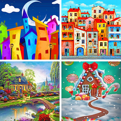 Houses Painting By Numbers