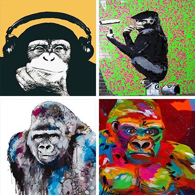 Monkey Painting By Numbers