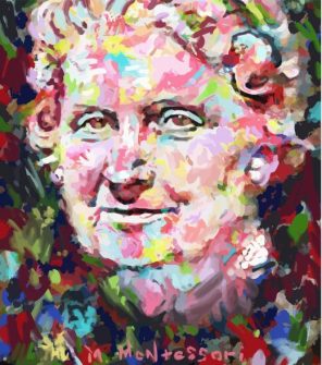 Abstract Maria Montessori Art Paint By Numbers