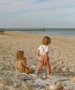 Kids On Beach Art Paint By Numbers