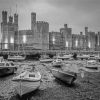Black And White Caernarfon Castle Paint By Numbers