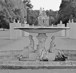 Black And White Wrest Park Fountain Paint By Numbers