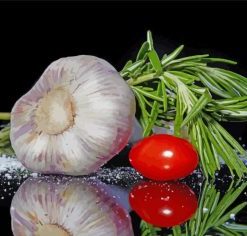 Cherry Tomato And Garlic With Rosemary Paint By Numbers