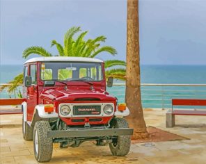 Red Vintage Land Cruiser Paint By Numbers